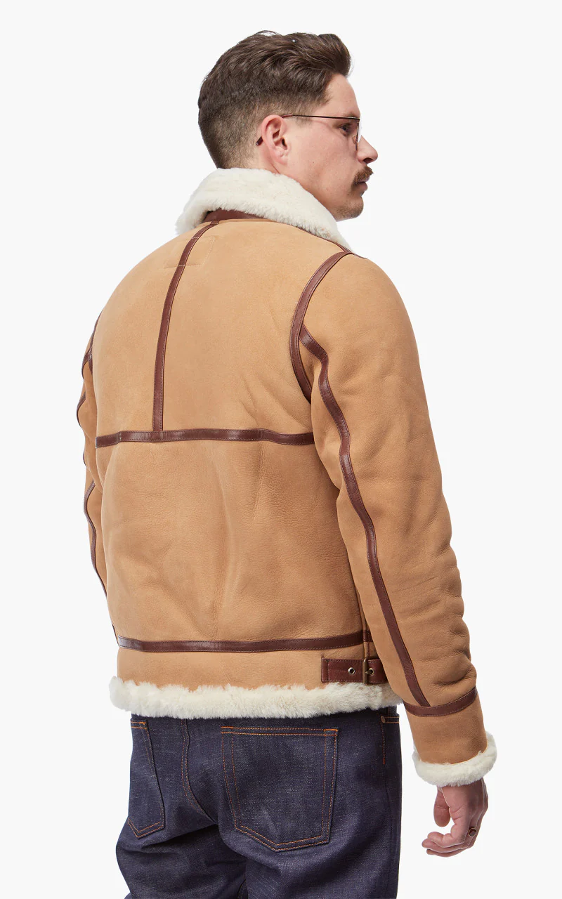 Shangri-La Heritage Aviatore B-3 Shearling Leather Jacket Sabbia - Image 6