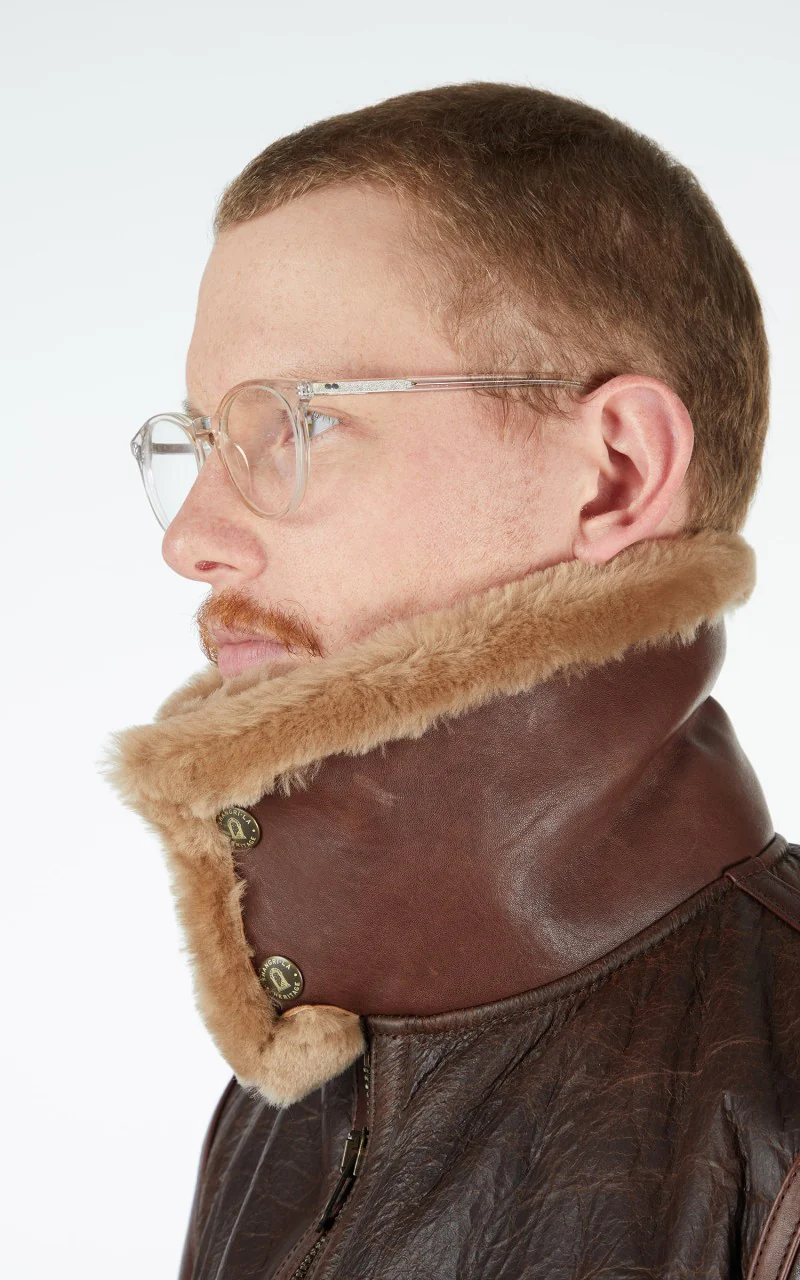 Shangri-La Heritage Aviatore B-3 Shearling Leather Jacket Seal Brown - Image 12