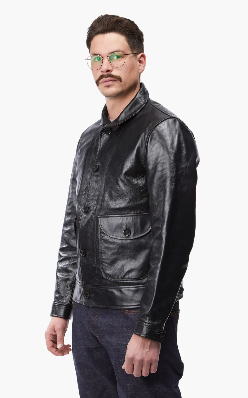 Shangri-La Heritage Cossack Horsehide Leather Jacket Black - Image 2