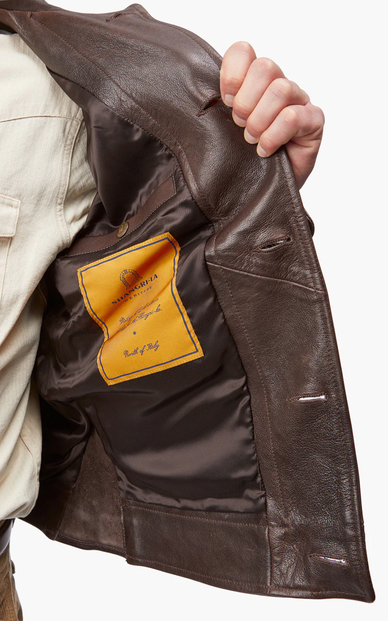 Shangri-La Heritage Cossack Lambskin Leather Jacket Testa di Moro - Image 12
