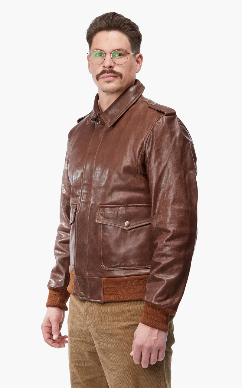 Shangri-La Heritage Don Gentile A-2 Flight Jacket Seal Brown - Image 2