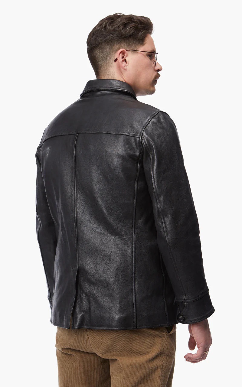 Shangri-La Heritage Enzo Car Coat Leather Black - Image 7
