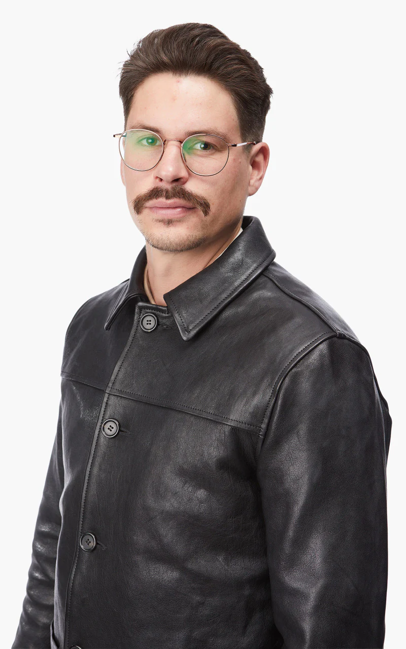 Shangri-La Heritage Enzo Car Coat Leather Black - Image 8