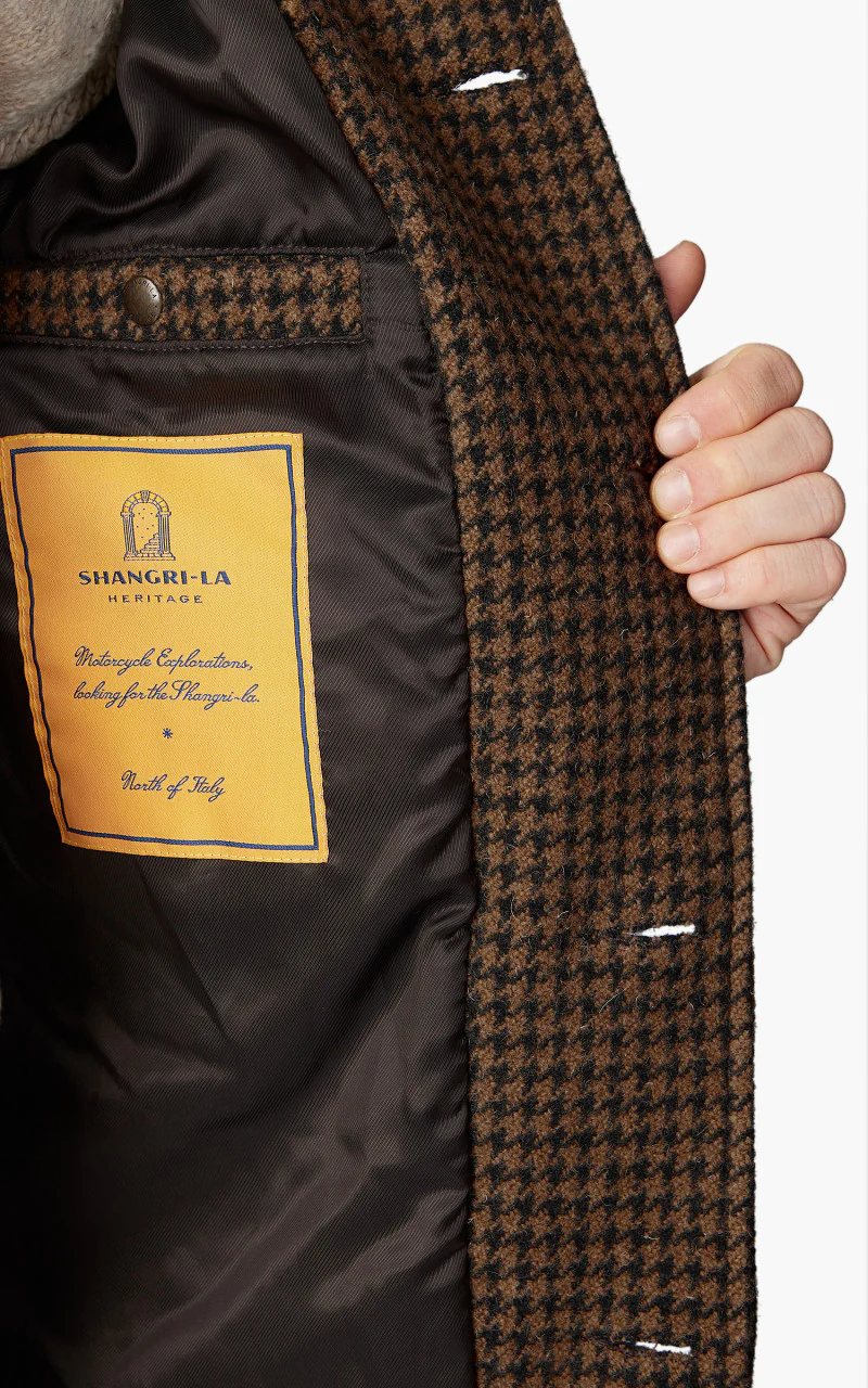 Shangri-La Heritage Enzo Wool Car Coat Pied de Poule - Image 9