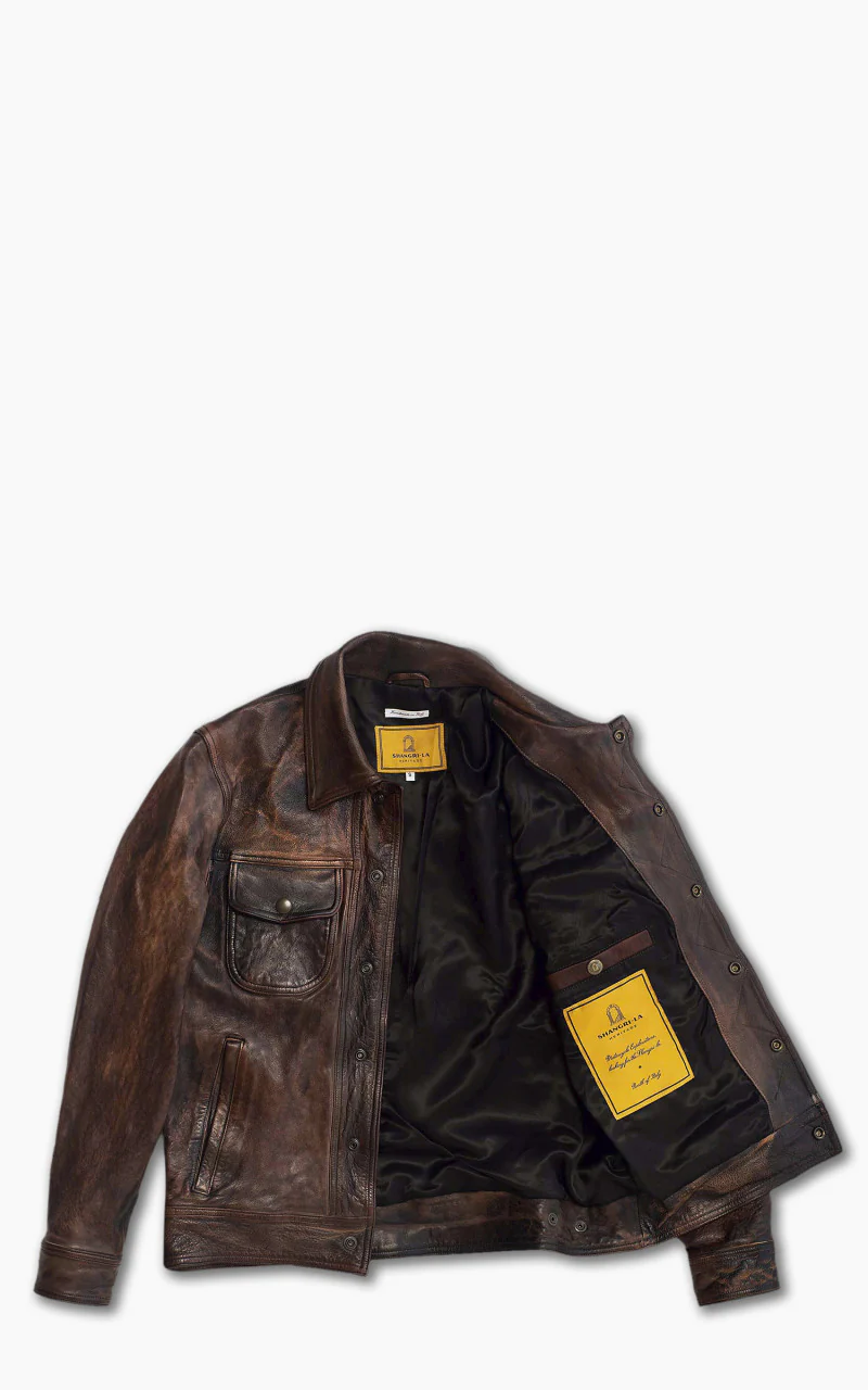 Shangri-La Heritage Terracotta Leather Jacket Bruciato - Image 9
