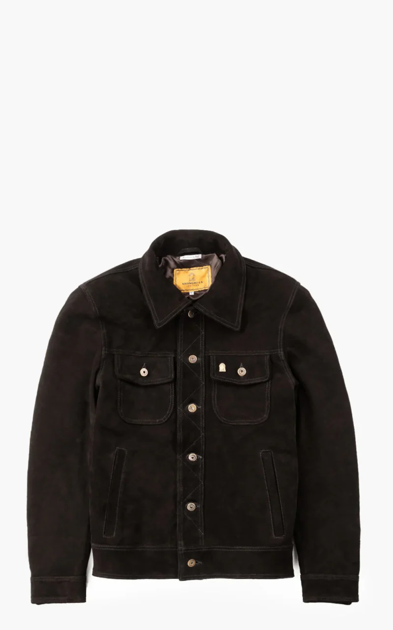 Shangri-La Heritage Terracotta Suede Jacket Black