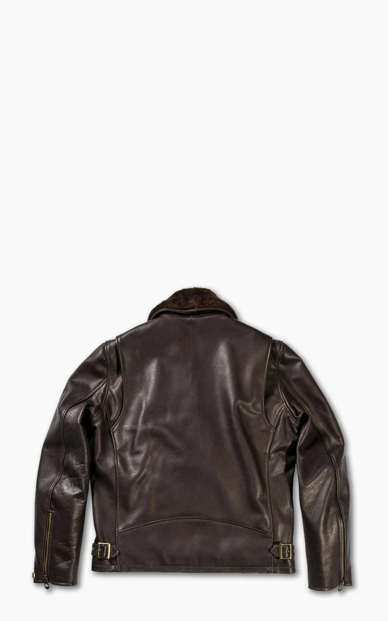 Shangri-La Heritage Varenne Fur Collar Leather Jacket Brown - Image 6