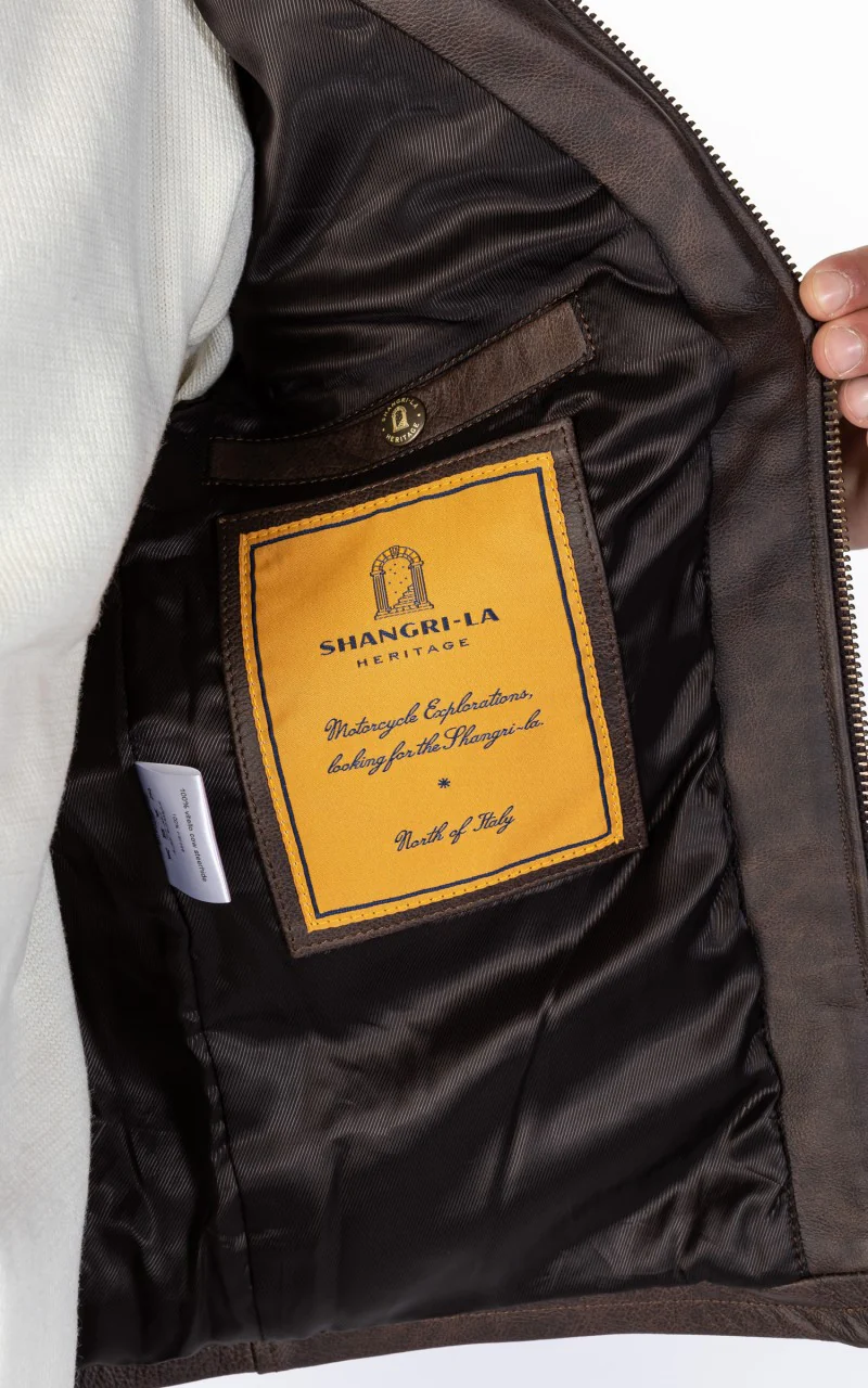 Shangri-La Heritage Varenne Leather Jacket Brown - Image 10