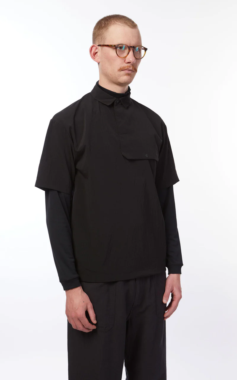 Snow Peak Quick Dry Polo Shirt Black - Image 5
