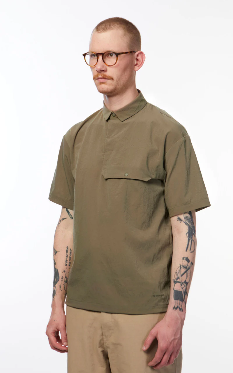 Snow Peak Quick Dry Polo Shirt Brown - Image 4
