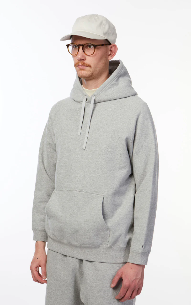 Snow Peak Recycled Cotton Pullover Hoodie Melange Grey - Image 4