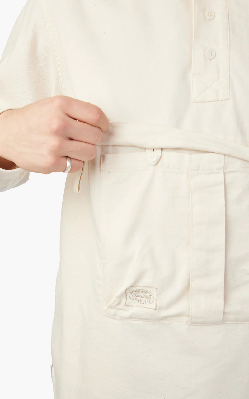 Snow Peak Takibi Light Denim Utility Pullover Ecru - Image 6