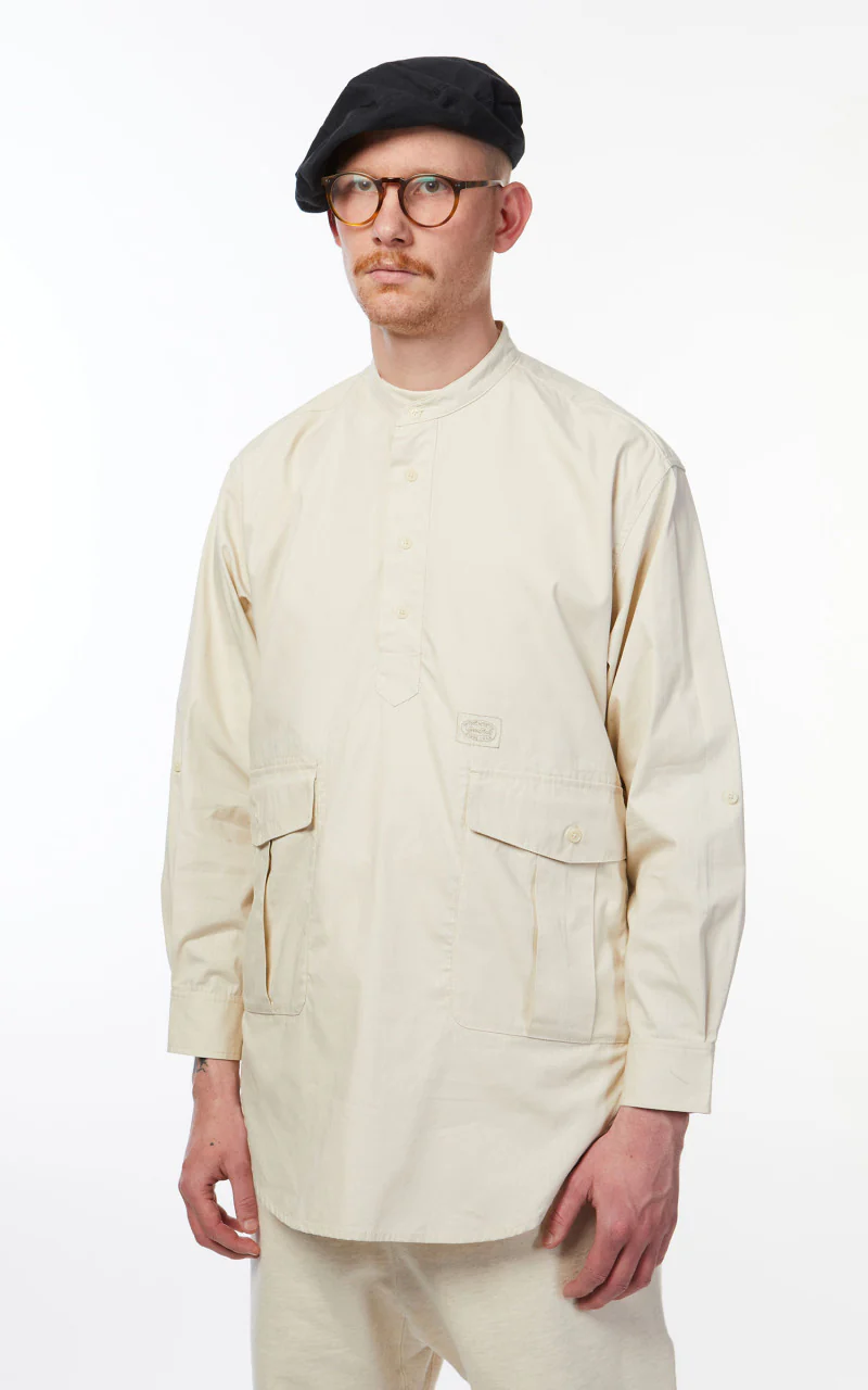 Snow Peak Takibi Light Ripstop Pullover Shirt Ivory - Image 4