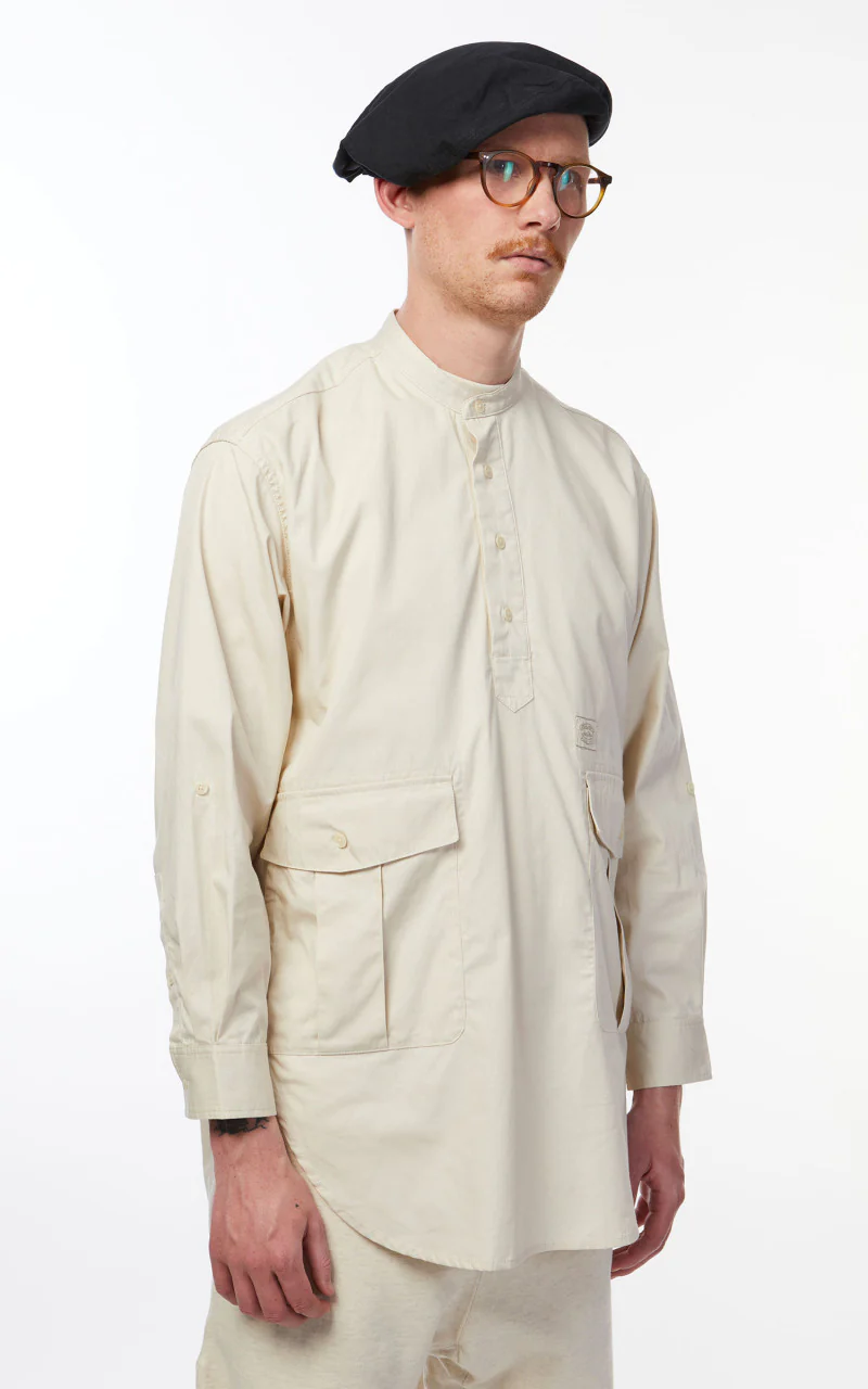 Snow Peak Takibi Light Ripstop Pullover Shirt Ivory - Image 5