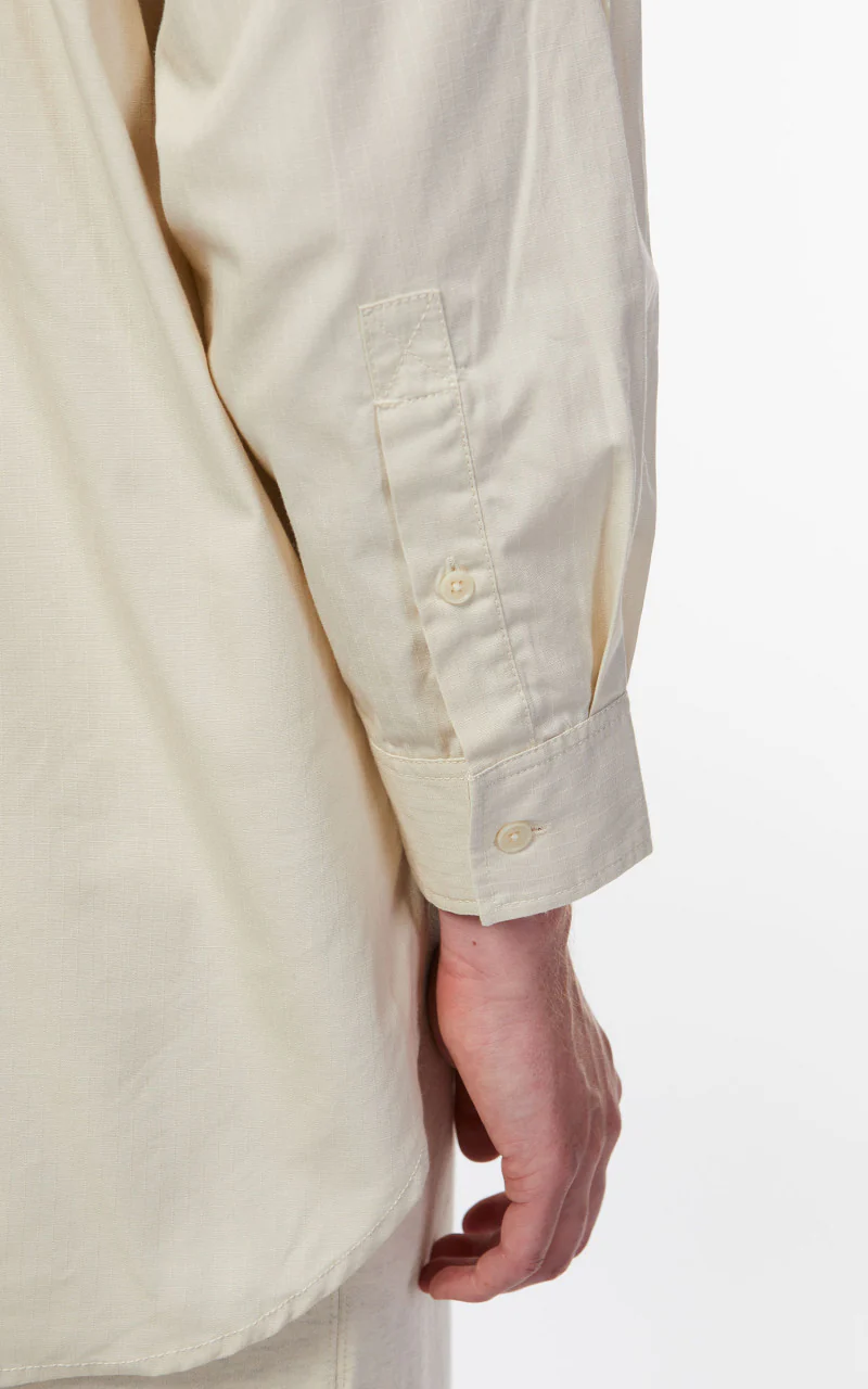 Snow Peak Takibi Light Ripstop Pullover Shirt Ivory - Image 7