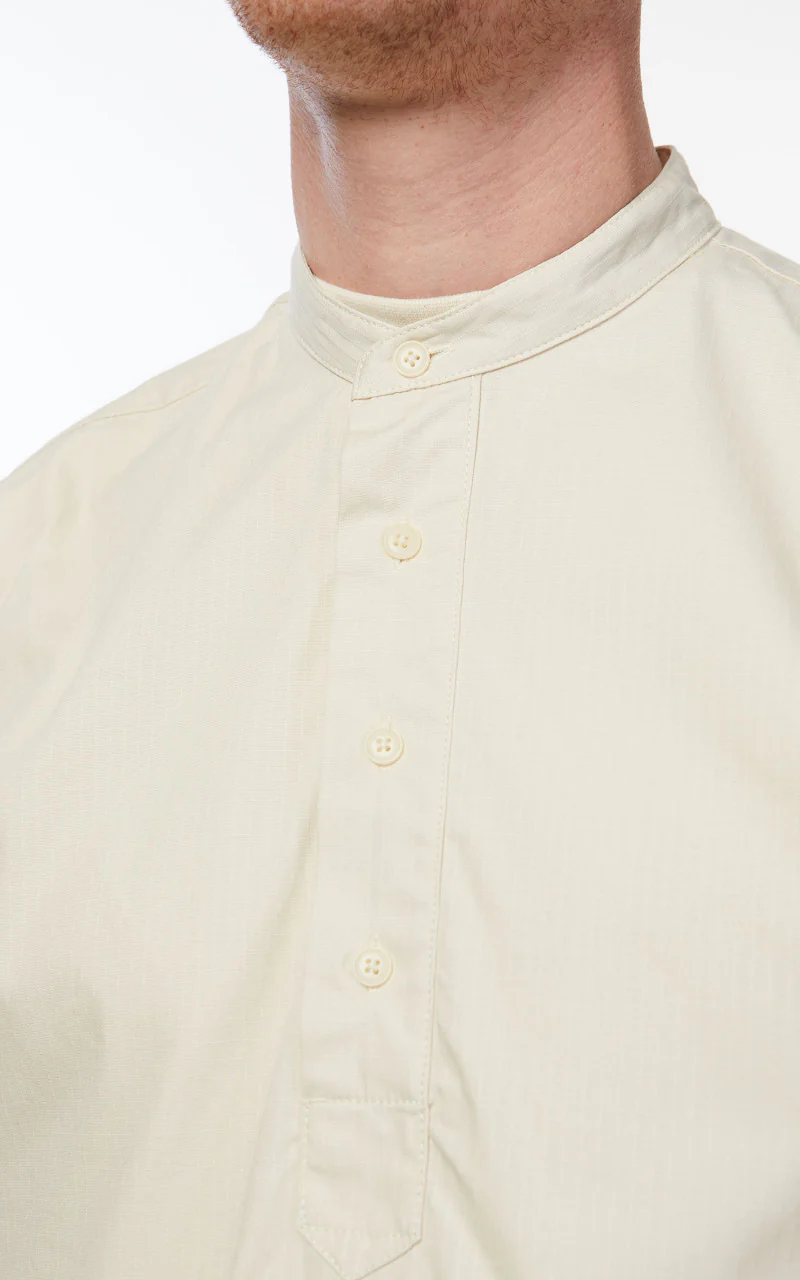 Snow Peak Takibi Light Ripstop Pullover Shirt Ivory - Image 9