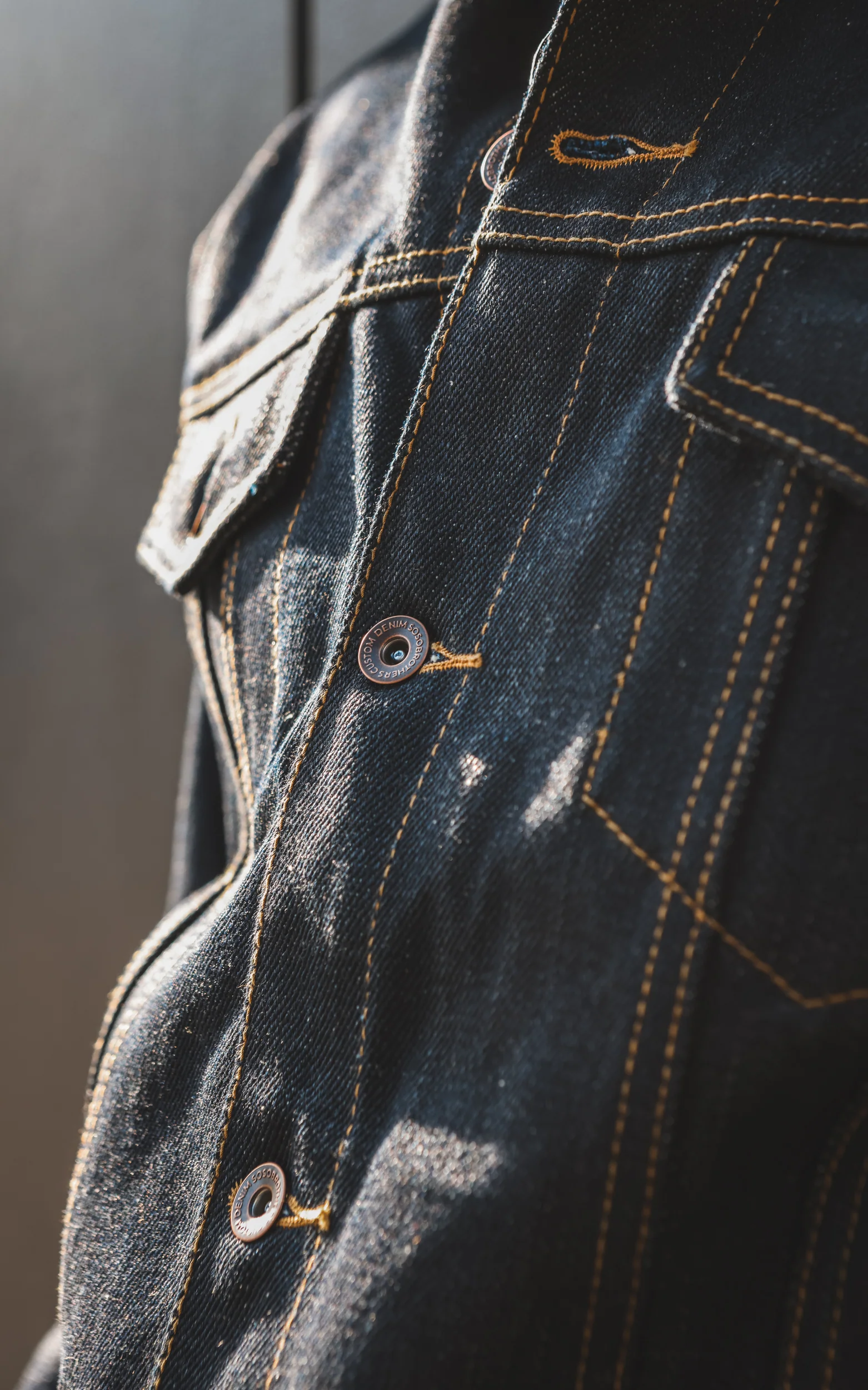 Sosobrothers Denim Jacket Heavyweight Ghost Selvedge Indigo 20oz - Image 4