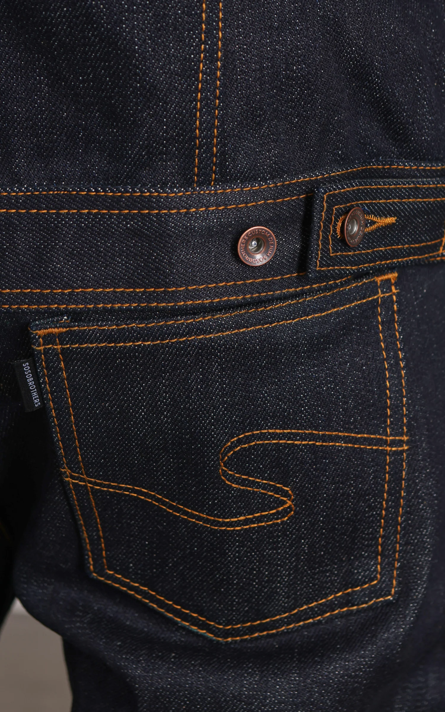 Sosobrothers Denim Jacket Heavyweight Ghost Selvedge Indigo 20oz - Image 9