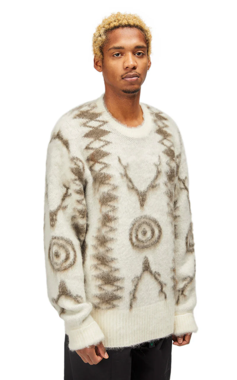 South2 West8 Loose Fit Mohair Sweater Native A-Off White - Image 4