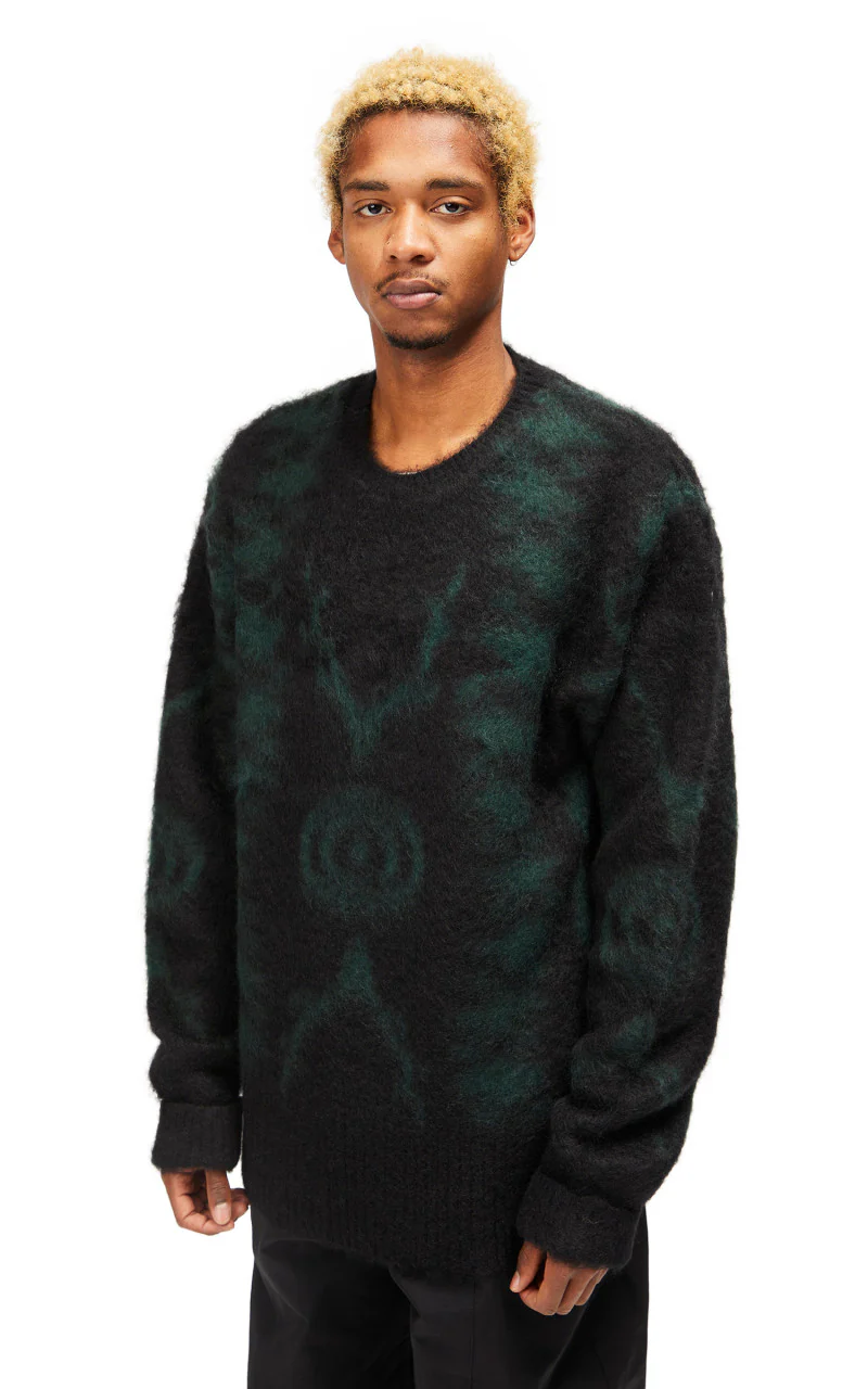 South2 West8 Loose Fit Mohair Sweater Native B-Black - Image 2