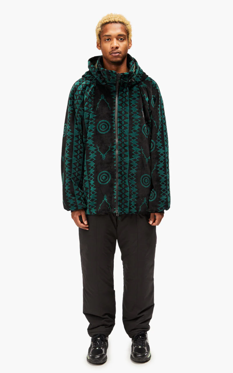 South2 West8 Weather Effect Jacket Velvet Jq. Skull & Target Black/Green - Image 2