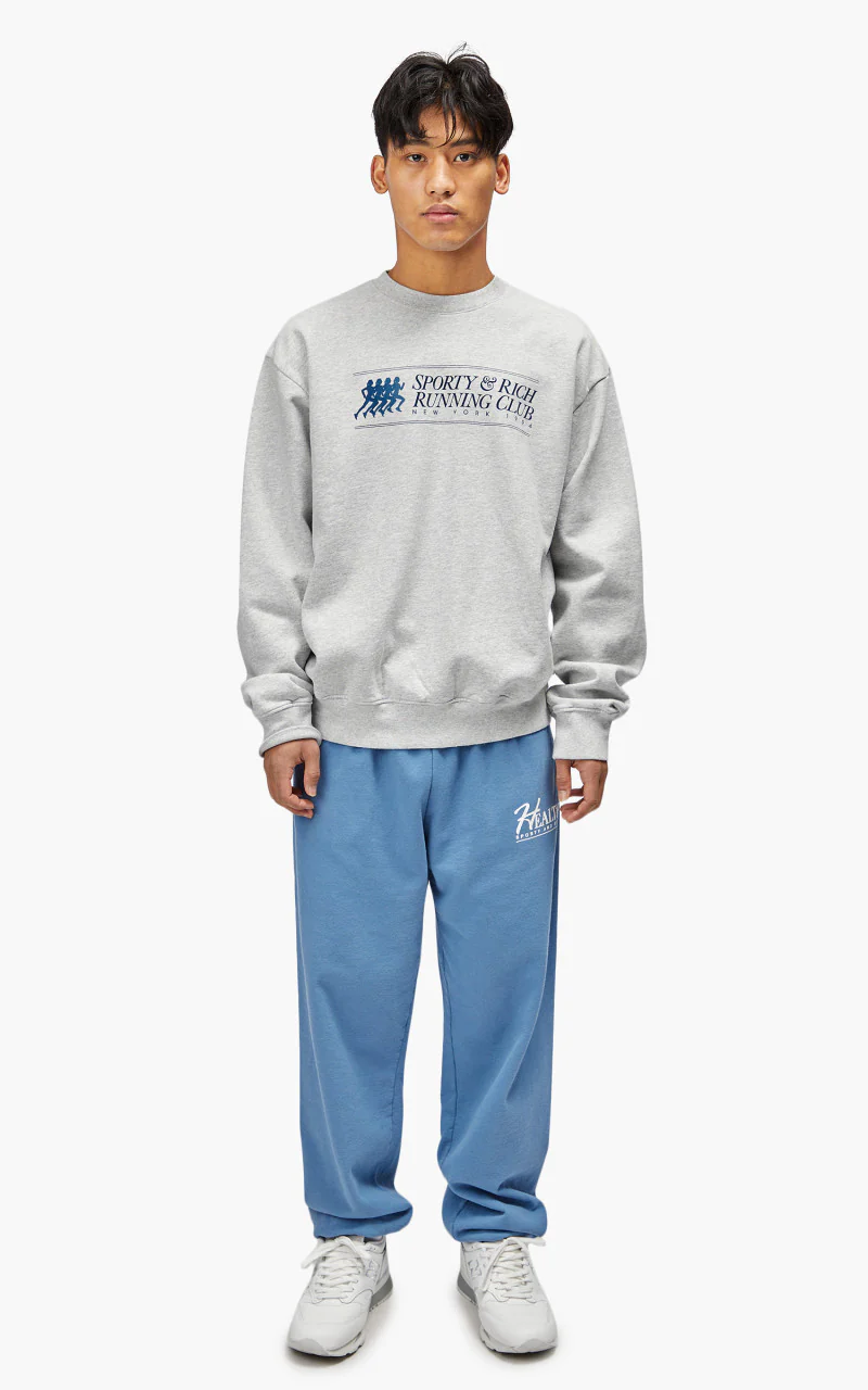 Sporty & Rich 94 Running Club Crewneck Heather Gray - Image 2