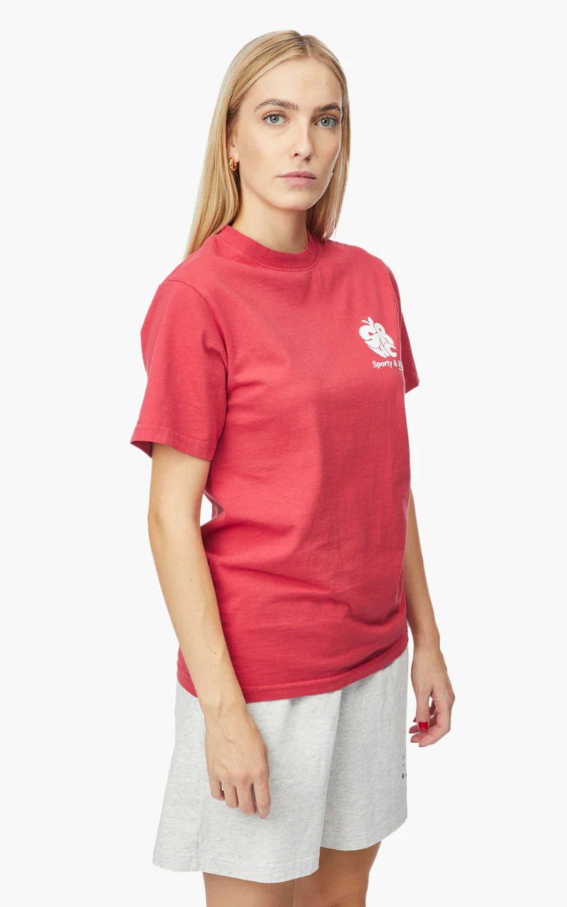 Sporty & Rich Apple T-Shirt Red - Image 4