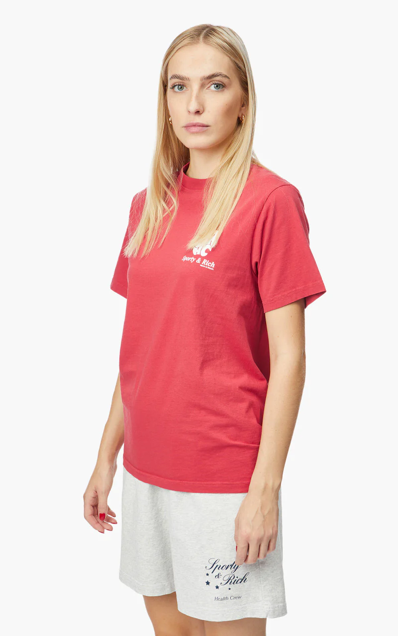 Sporty & Rich Apple T-Shirt Red - Image 7