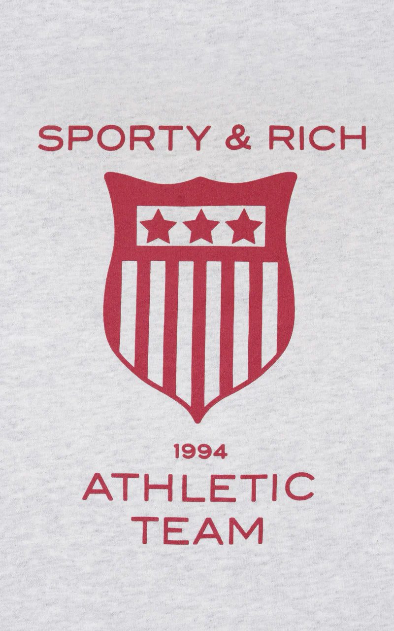 Sporty & Rich Athletic Team Hoodie Heather Gray - Image 5