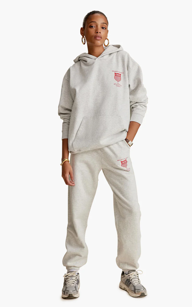 Sporty & Rich Athletic Team Hoodie Heather Gray - Image 7