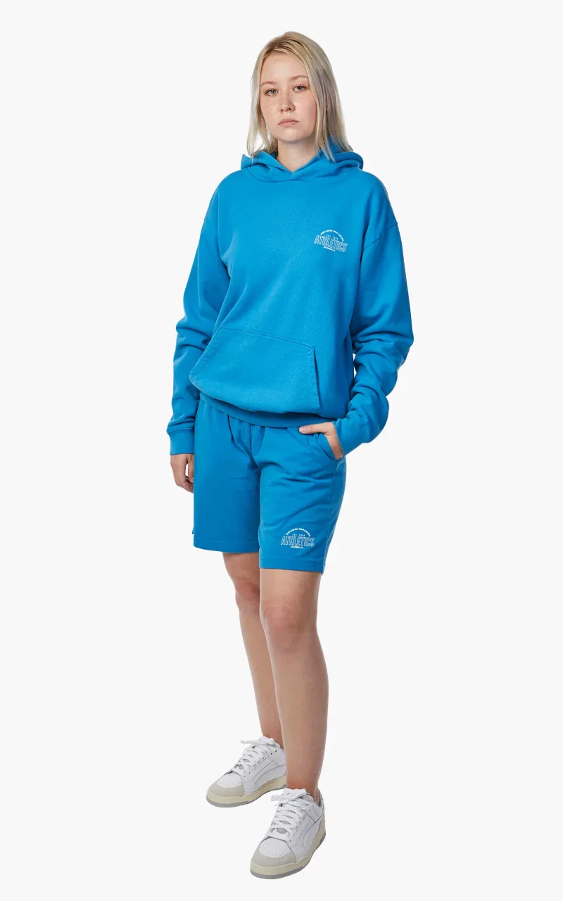 Sporty & Rich Athletics Hoodie Ocean/White - Image 5