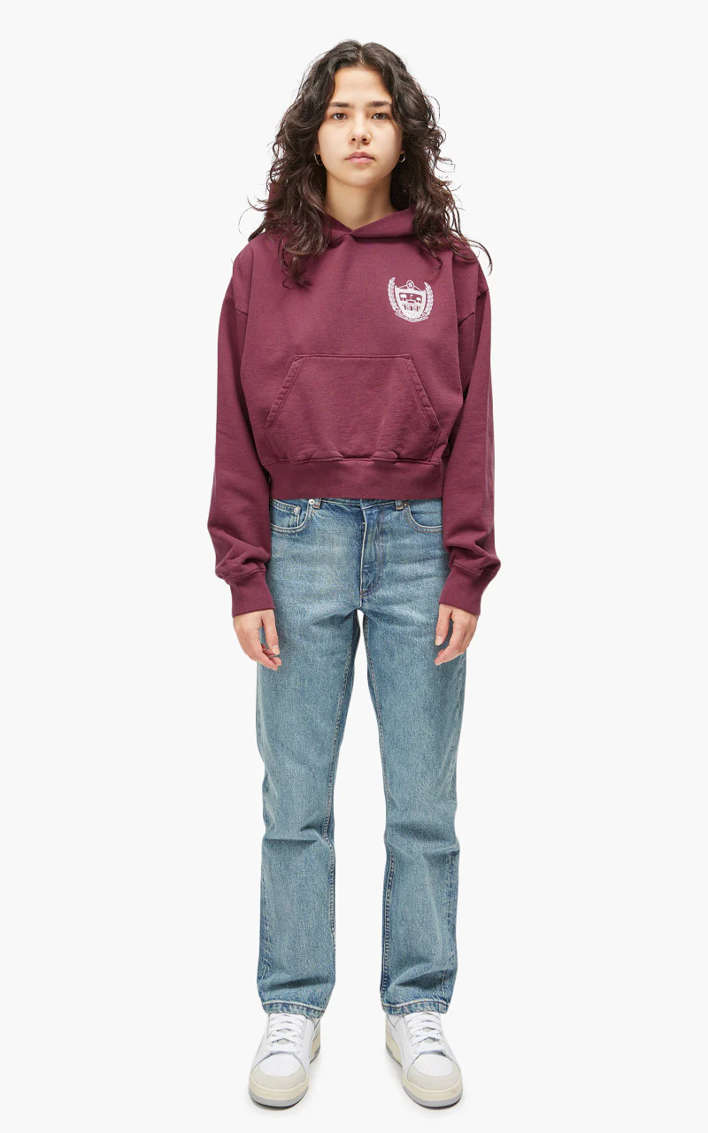 Sporty & Rich Beverly Hills Cropped Hoodie Merlot - Image 2