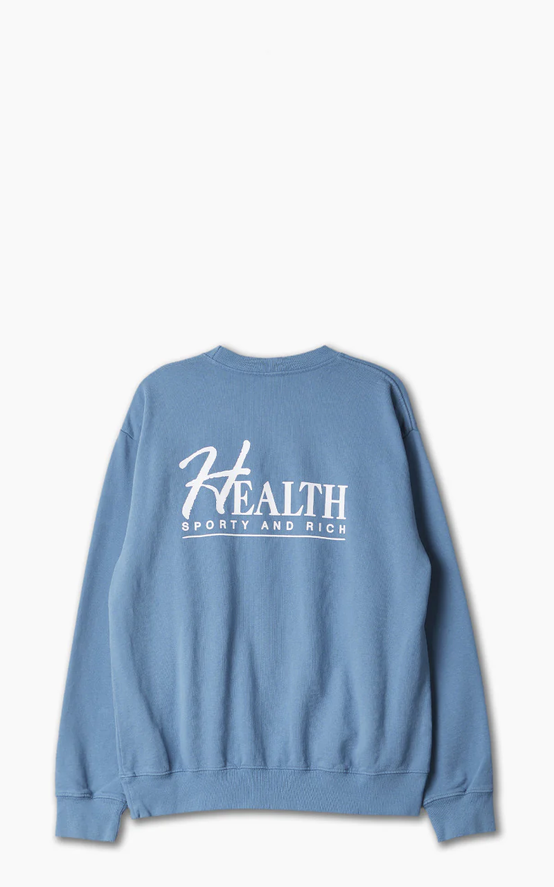 Sporty & Rich Big H Crewneck Steel Blue - Image 3