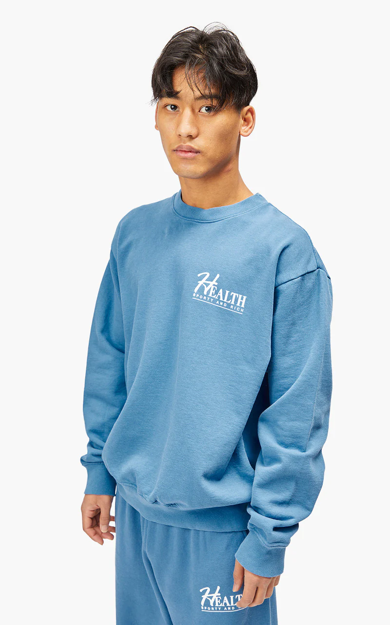 Sporty & Rich Big H Crewneck Steel Blue - Image 4