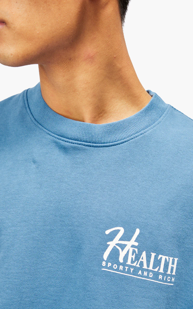 Sporty & Rich Big H Crewneck Steel Blue - Image 8
