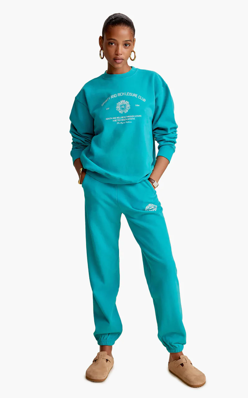 Sporty & Rich Crest Crewneck Teal - Image 4