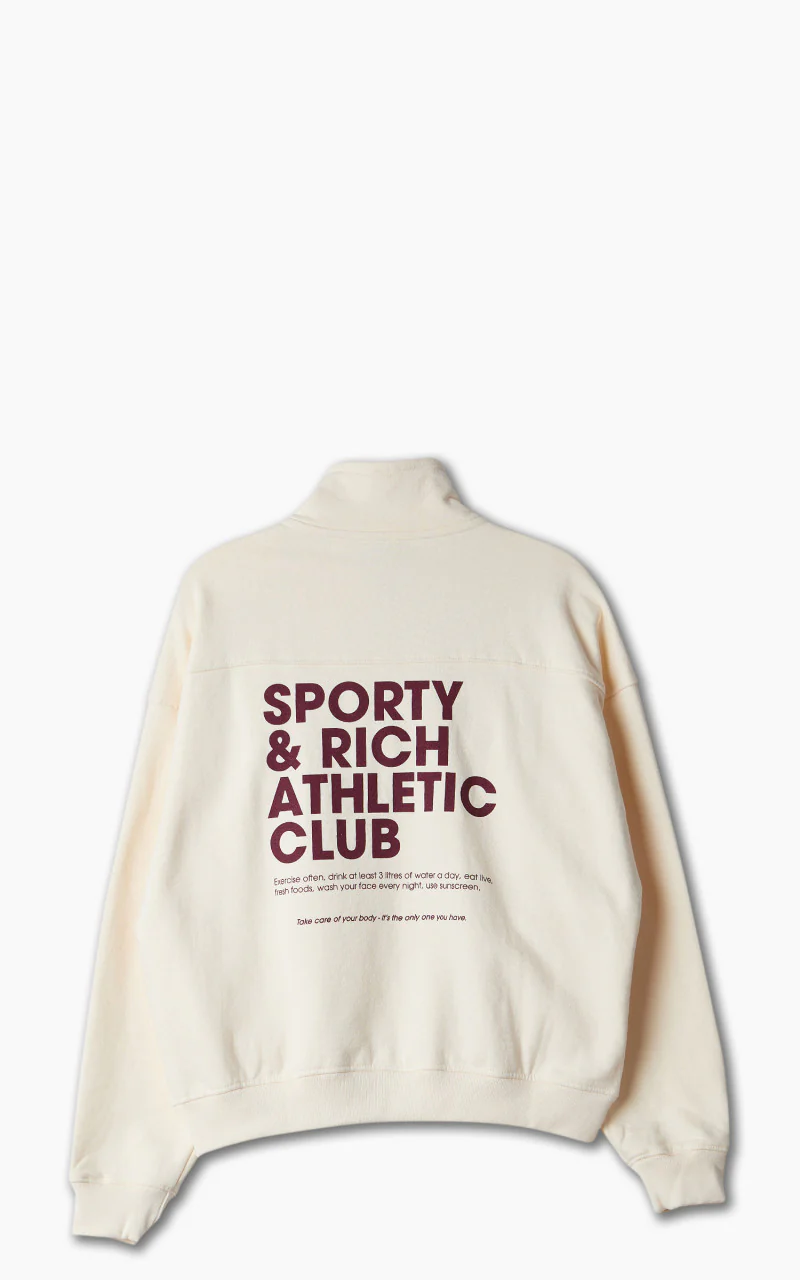Sporty & Rich Exercise Often Quarter Zip Cream/Merlot - Image 3