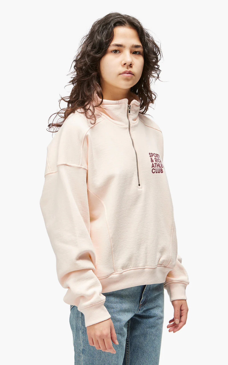 Sporty & Rich Exercise Often Quarter Zip Cream/Merlot - Image 4