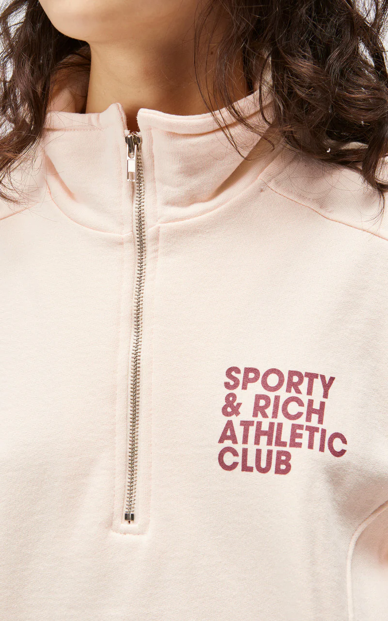 Sporty & Rich Exercise Often Quarter Zip Cream/Merlot - Image 7