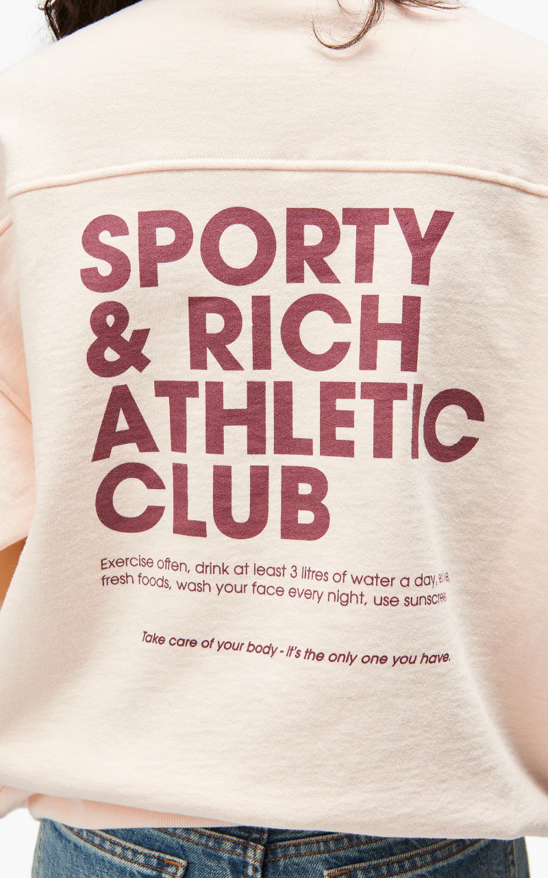 Sporty & Rich Exercise Often Quarter Zip Cream/Merlot - Image 8