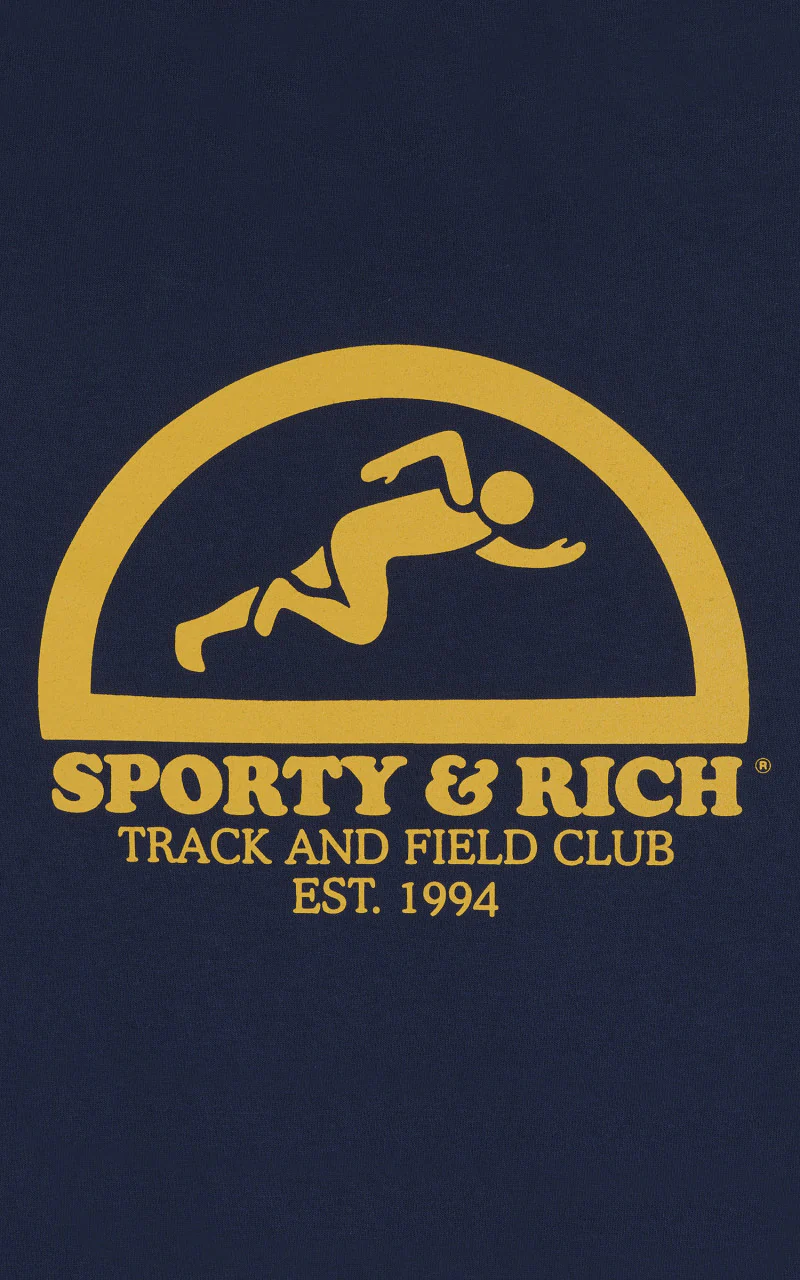 Sporty & Rich Fun Track T-Shirt Navy - Image 3