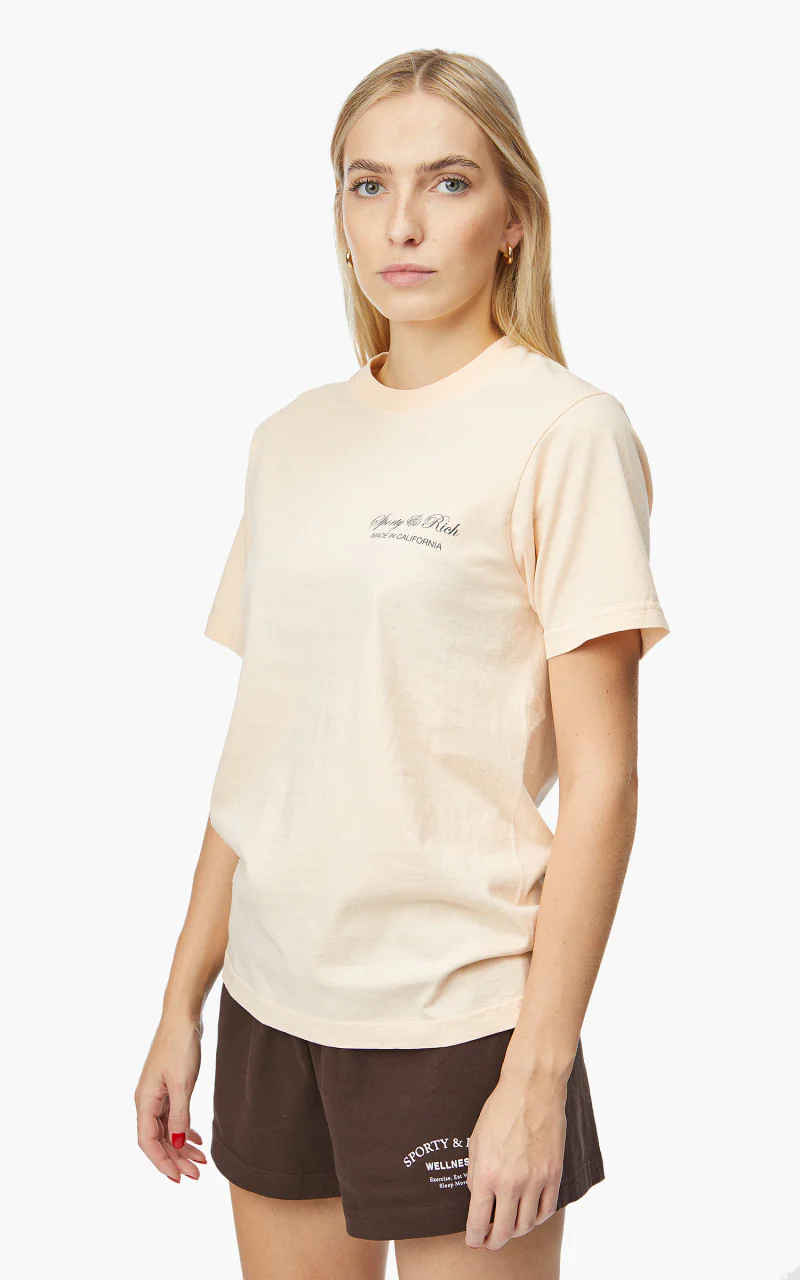 Sporty & Rich Script T-Shirt Cream - Image 4