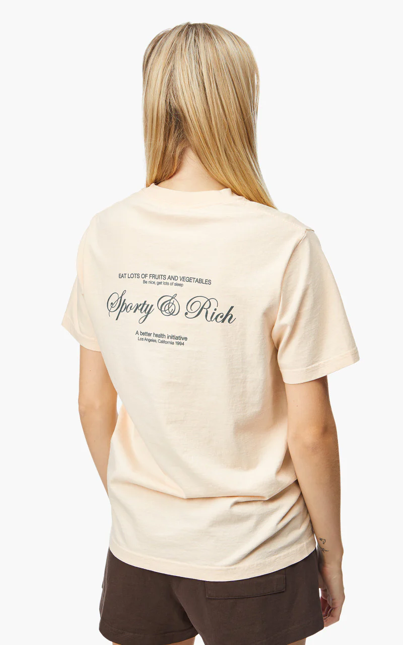 Sporty & Rich Script T-Shirt Cream - Image 6