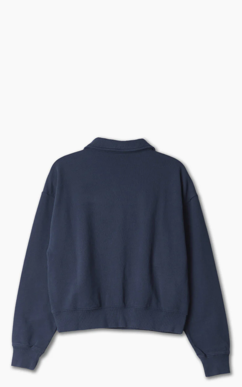Sporty & Rich Serif Logo Embroidered Polo Navy - Image 3