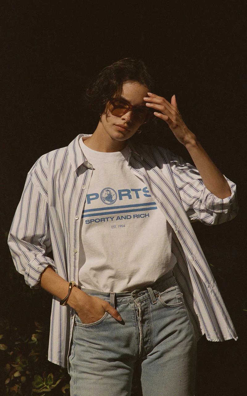 Sporty & Rich Sports T-Shirt White - Image 5