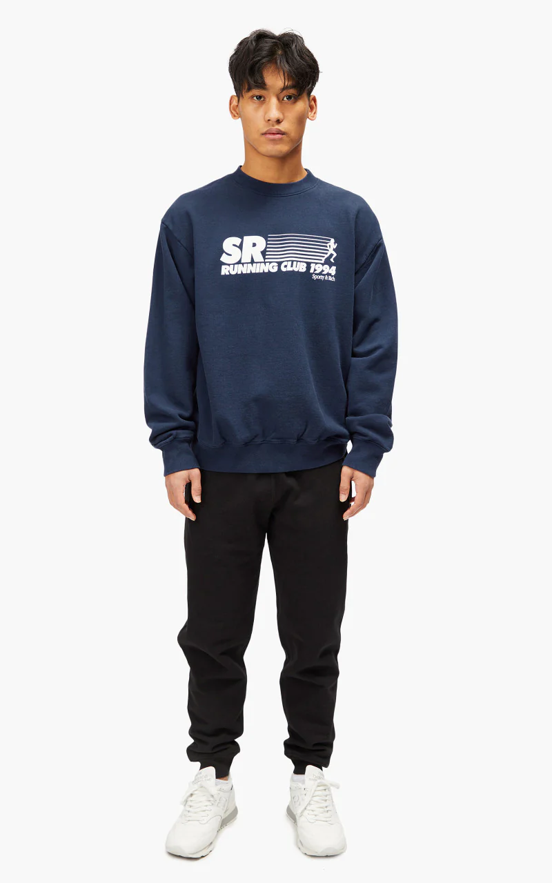 Sporty & Rich SR Running Club Crewneck Navy - Image 2