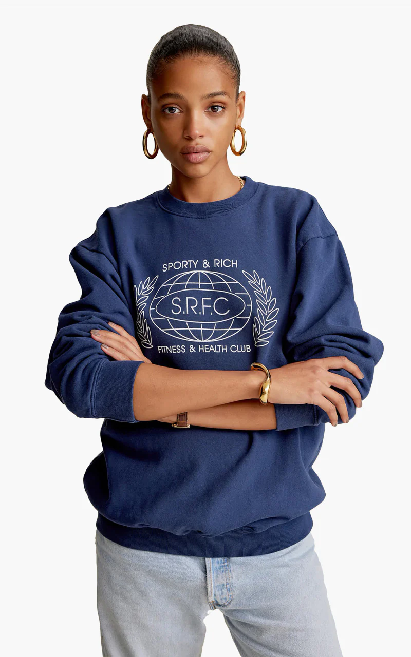Sporty & Rich SRFC Crewneck Navy - Image 2
