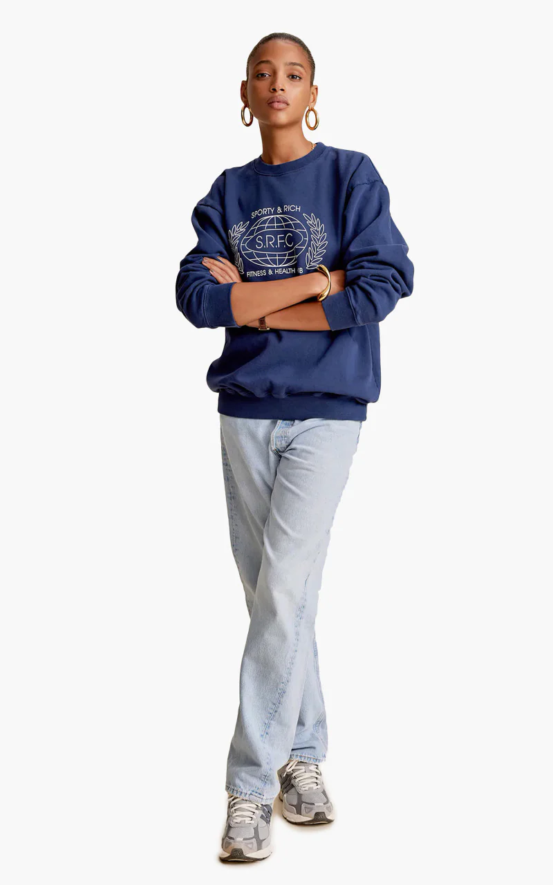 Sporty & Rich SRFC Crewneck Navy - Image 4