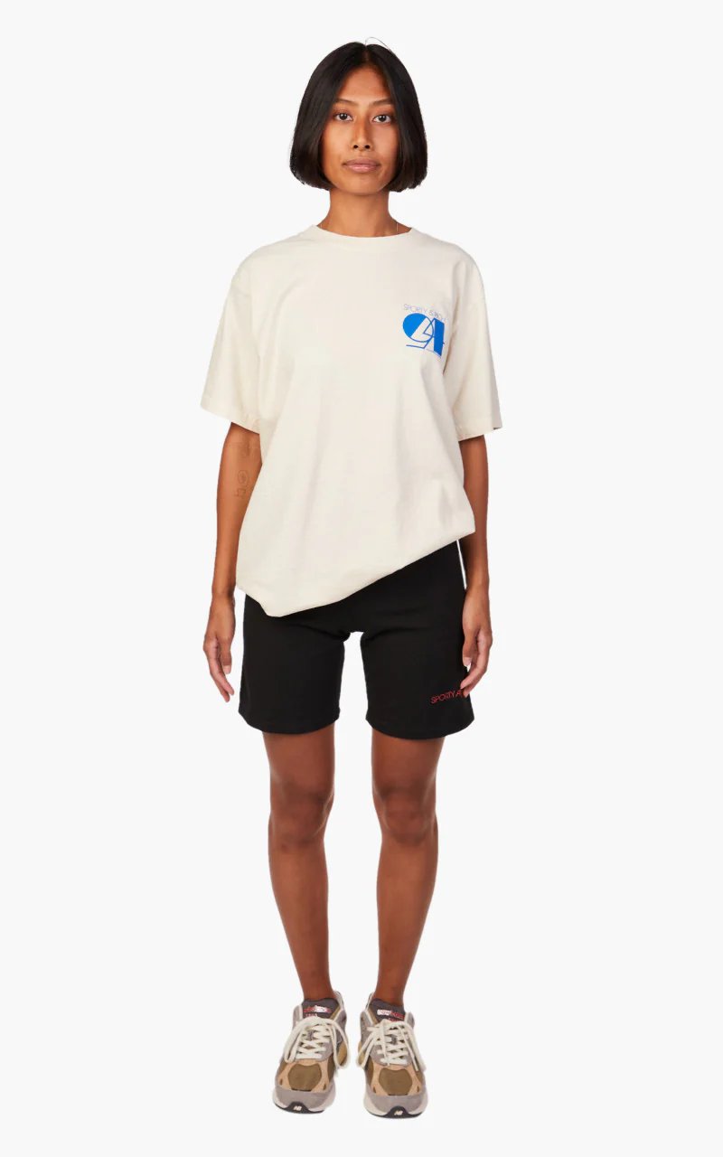 Sporty & Rich Studio T-Shirt Cream/Blue - Image 2