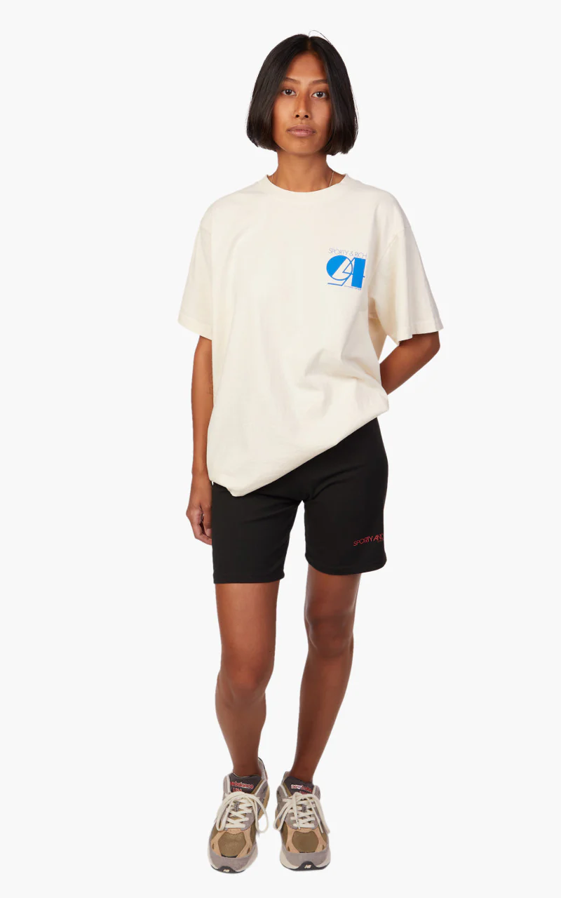Sporty & Rich Studio T-Shirt Cream/Blue - Image 3